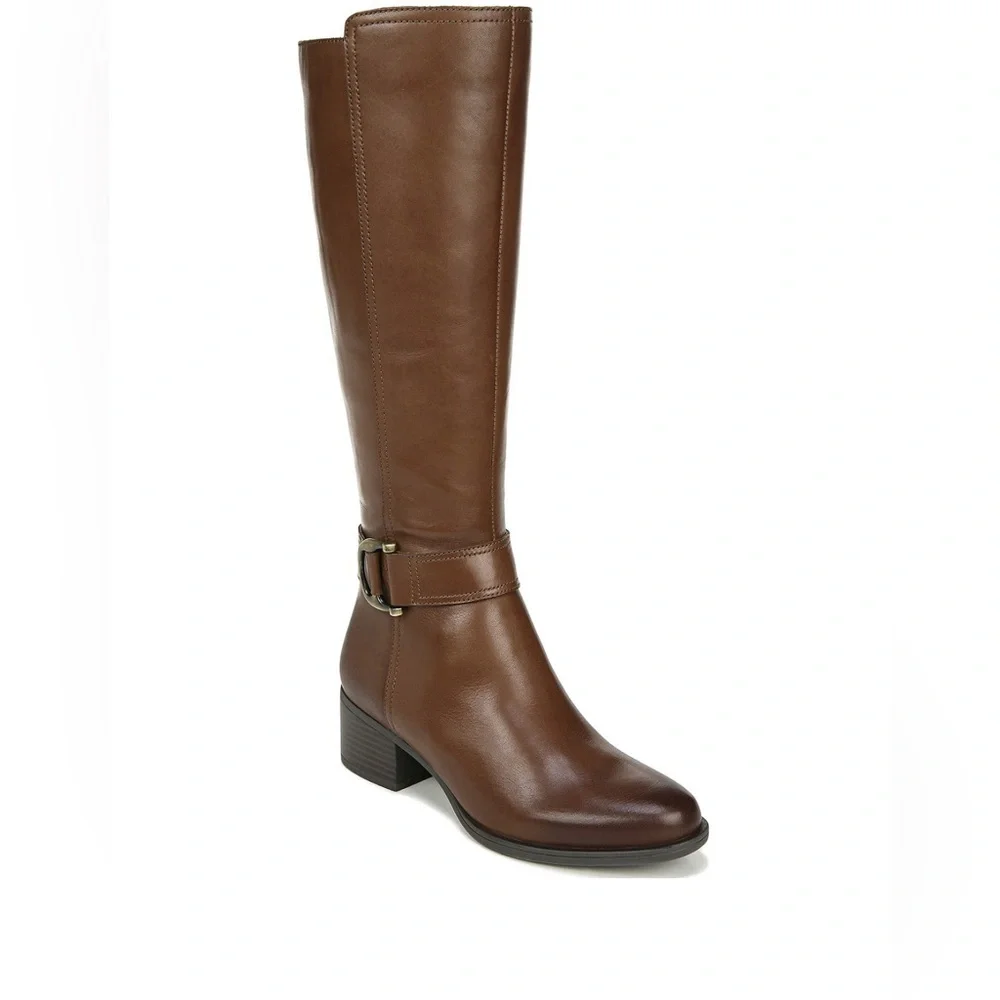 Naturalizer Kelso leather wide calf high shaft boots in cinnamon size 5.5m 6m 9 - Picture 1 of 6